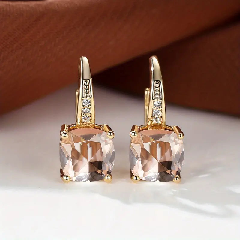 aretes de aro con piedra Mira - Oro | ORO