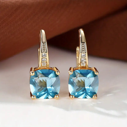 aretes de aro con piedra Mira - Oro | ORO