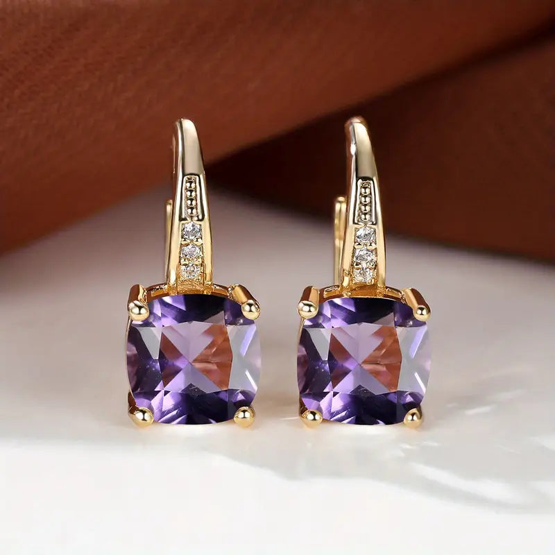 aretes de aro con piedra Mira - Oro | ORO