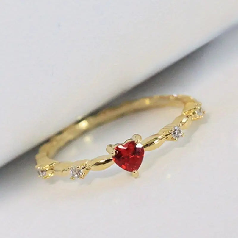 Ámbar – Anillo clásico | Oro - Ruby