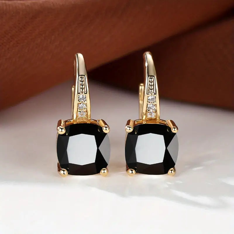 aretes de aro con piedra Mira - Oro | ORO