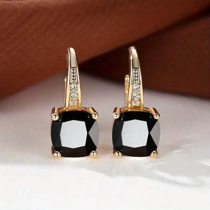 aretes de aro con piedra Mira - Oro | ORO