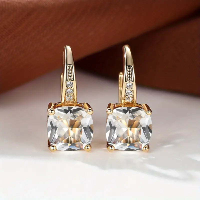 aretes de aro con piedra Mira - Oro | ORO