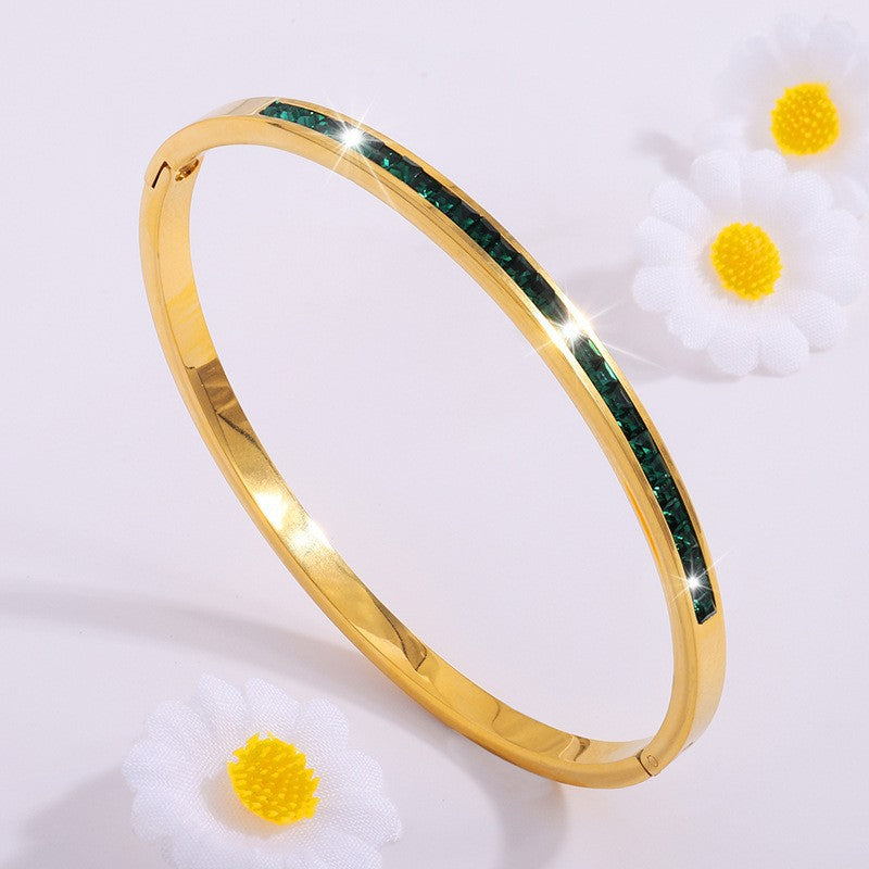 Celeste – Pulsera delicada | ORO & ESMERLADA