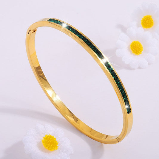 Celeste – Pulsera delicada | ORO & ESMERLADA