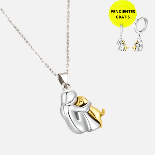 Abrazo Dúo – set collar + aretes de abrazo