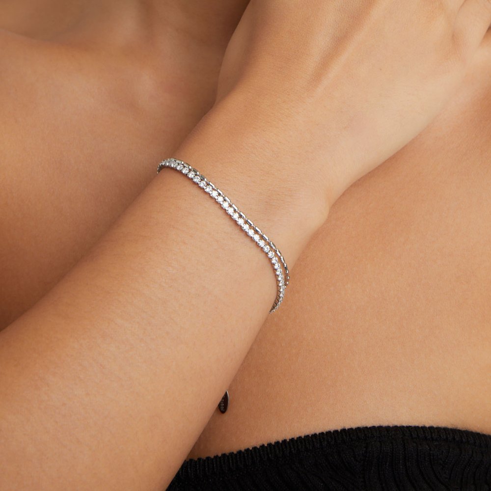 Arelia Crystal Silver – Pulsera en plata
