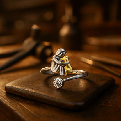 Canis Brillo – anillo de perro en plata ajustable