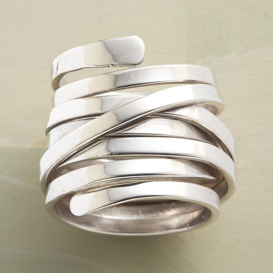 Bliss – anillo de capas en tono plateado