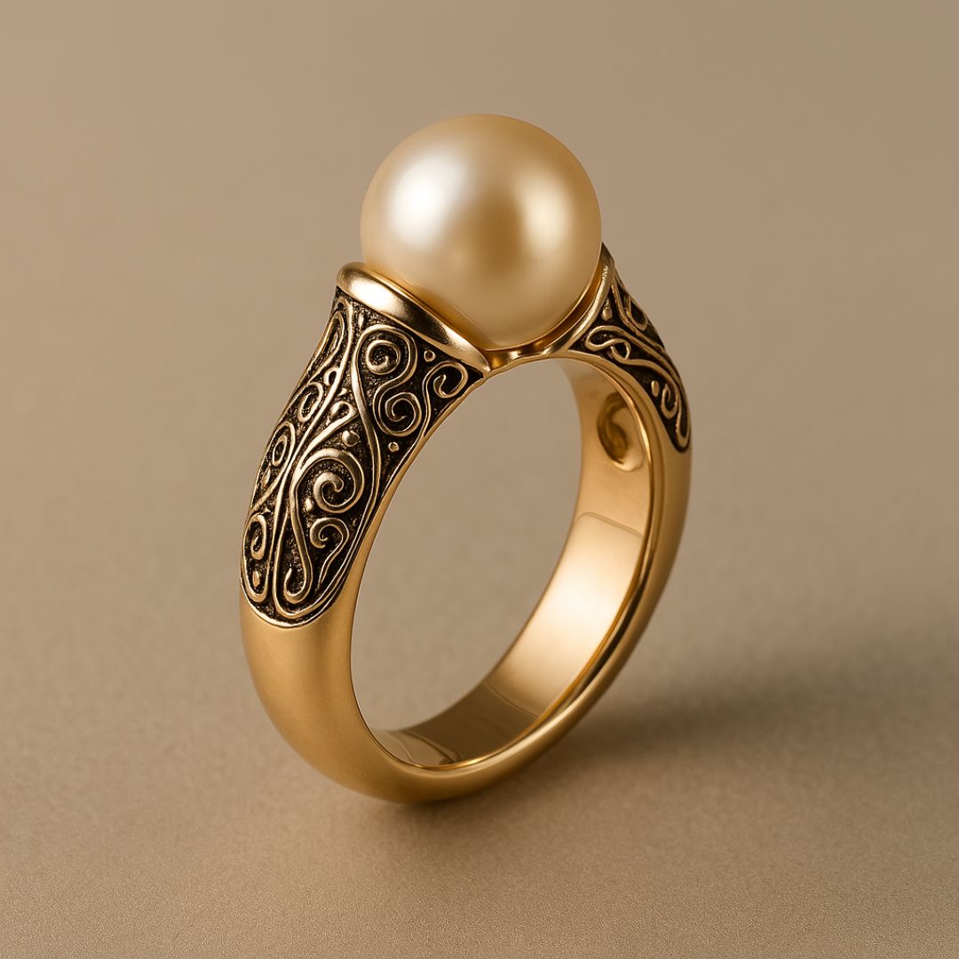 Vintage – anillo con detalle de perla