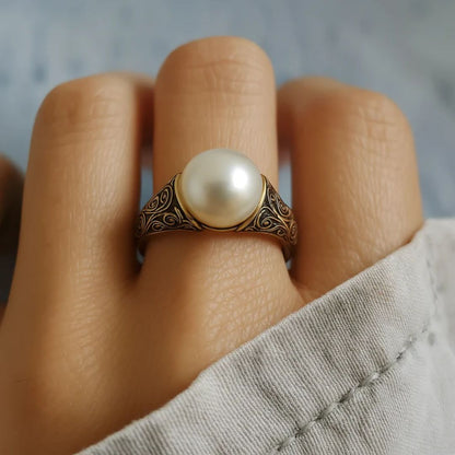 Vintage – anillo con detalle de perla