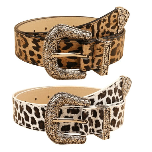Cinturón Western Leopardo – Elegante y Ajustable