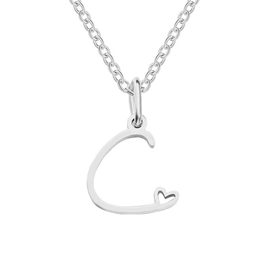 Silver Letter Heart – Collar en plata