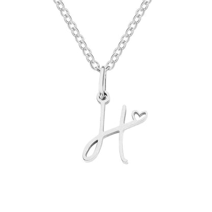 Silver Letter Heart – Collar en plata