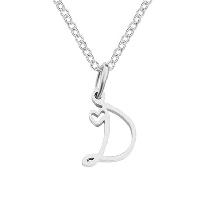 Silver Letter Heart – Collar en plata