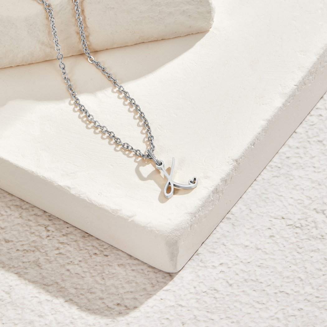 Silver Letter Heart – Collar en plata