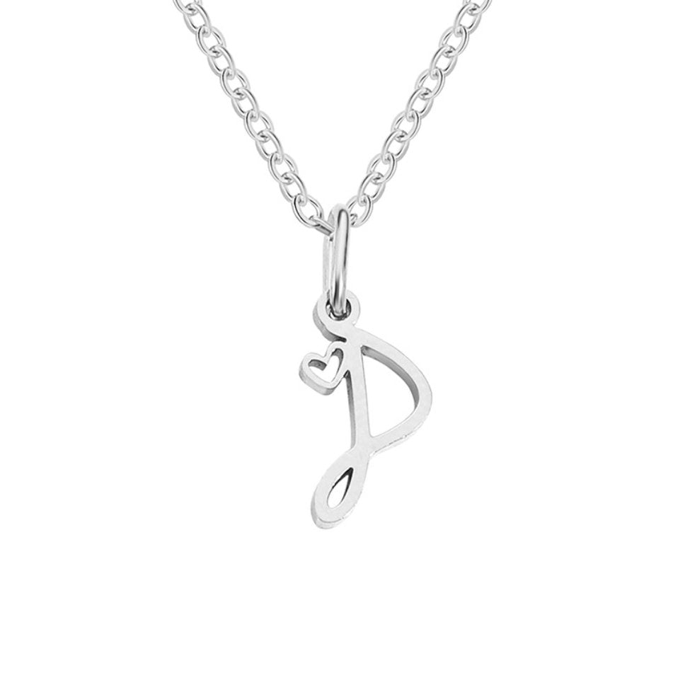 Silver Letter Heart – Collar en plata