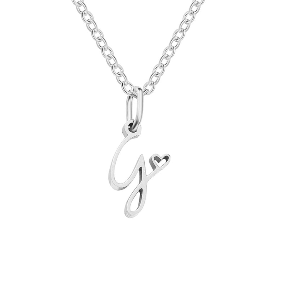 Silver Letter Heart – Collar en plata