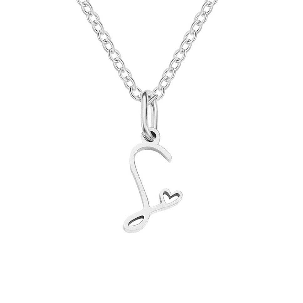 Silver Letter Heart – Collar en plata