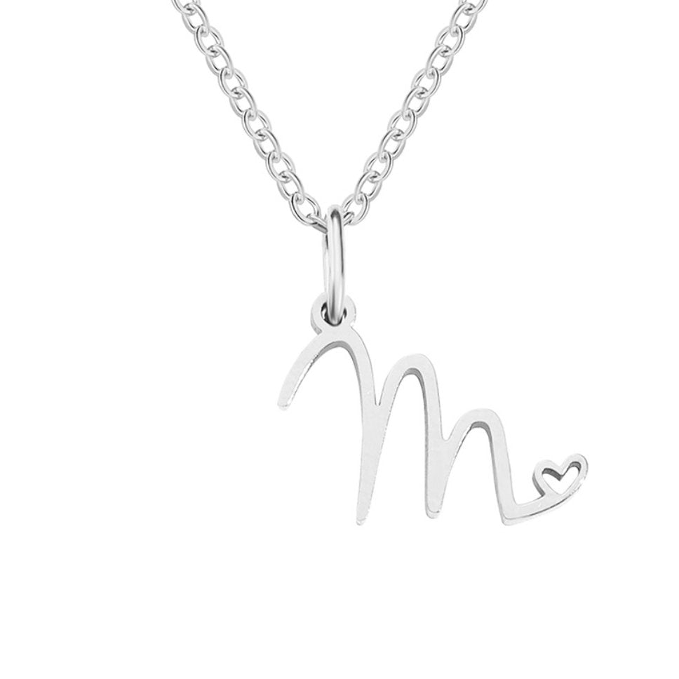 Silver Letter Heart – Collar en plata